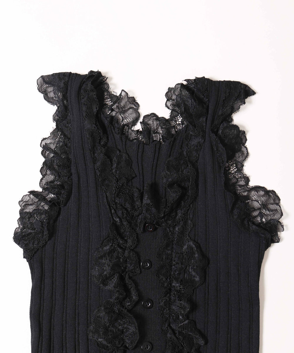 フリルレースタンクトップ