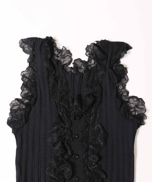 フリルレースタンクトップ