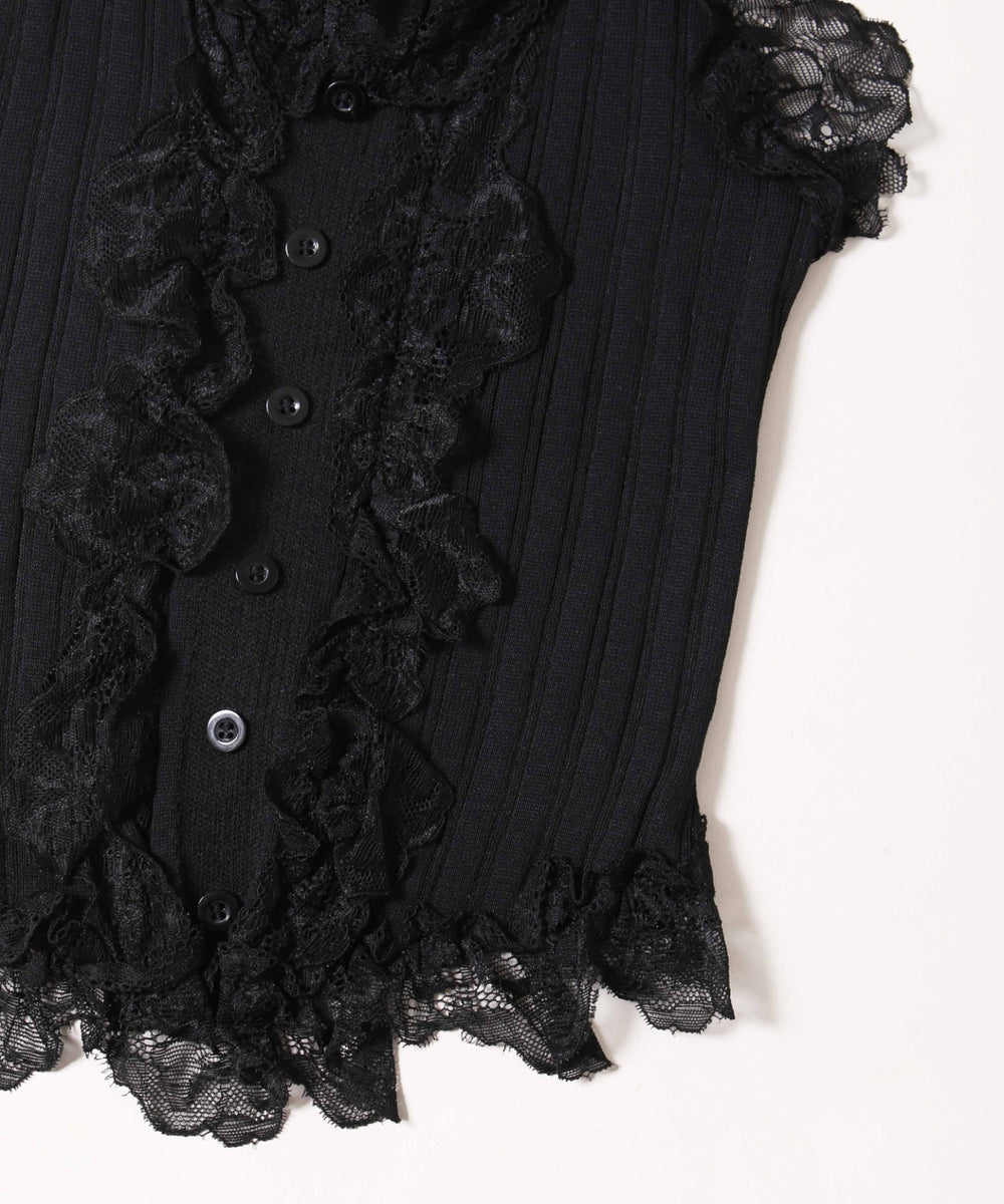 フリルレースタンクトップ