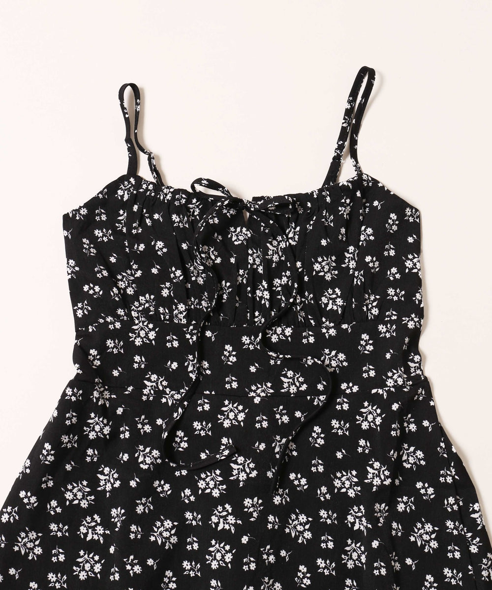 フロントリボンフラワーキャミワンピース