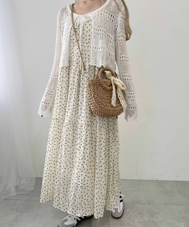 レースリボンメッシュバッグ