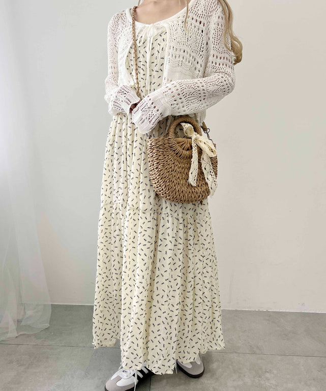 レースリボンメッシュバッグ