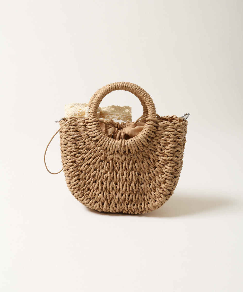 レースリボンメッシュバッグ