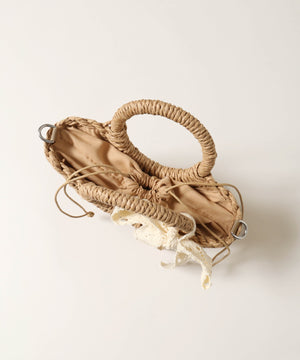 レースリボンメッシュバッグ