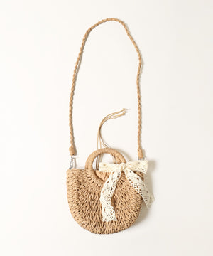 レースリボンメッシュバッグ