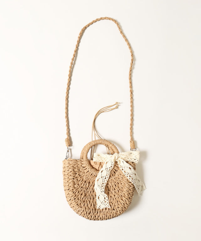 レースリボンメッシュバッグ