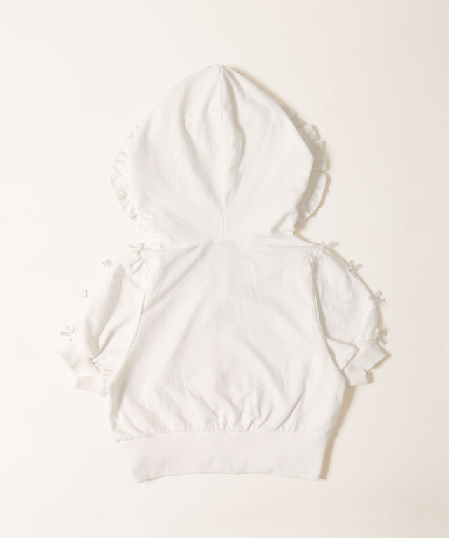 ミニリボン半袖カットパーカー