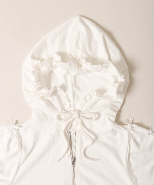 ミニリボン半袖カットパーカー