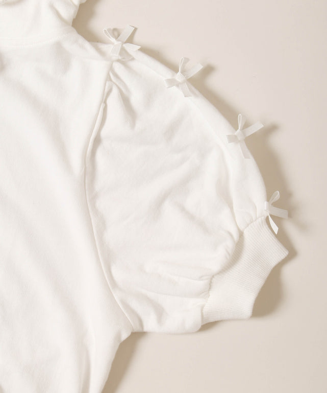 ミニリボン半袖カットパーカー