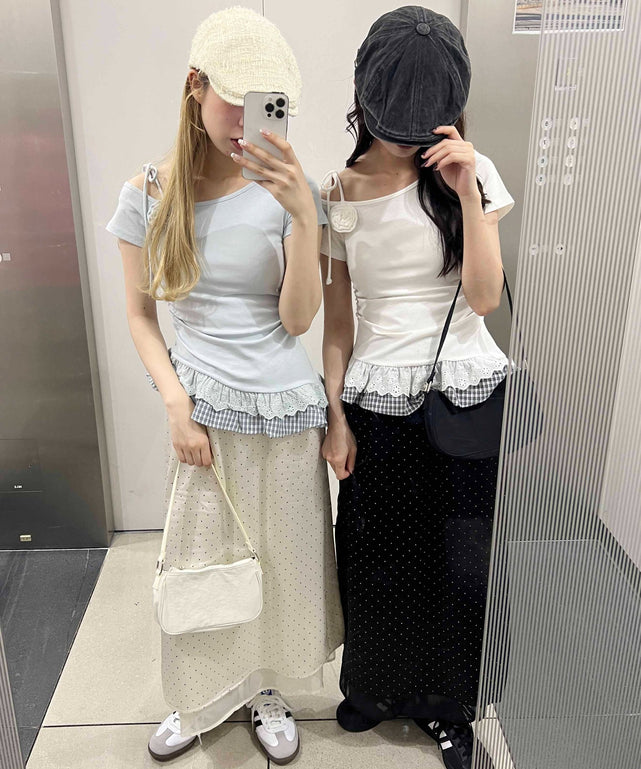 レースヘムショルダーリボントップス – WEGO ONLINE STORE レースヘムショルダーリボントップス – WEGO ONLINE STORE