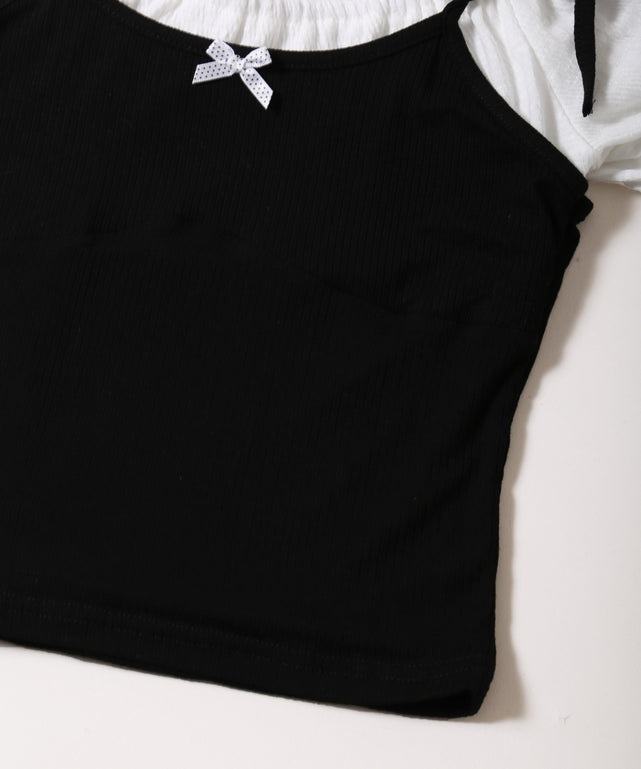 リボンキャミドッキングTシャツ