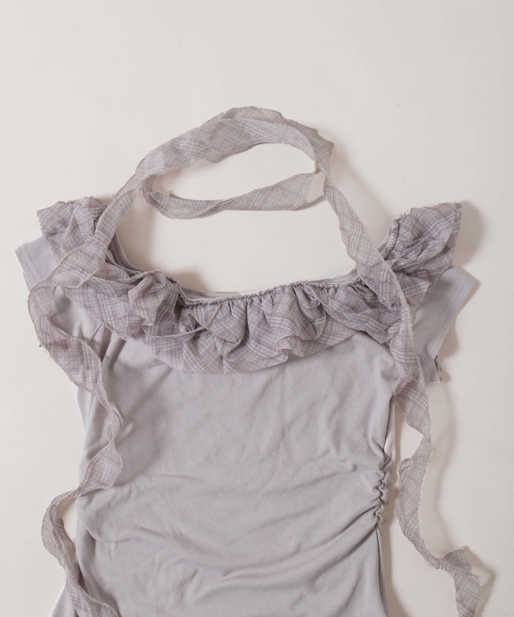 チェックチョーカーセットフリルTシャツ