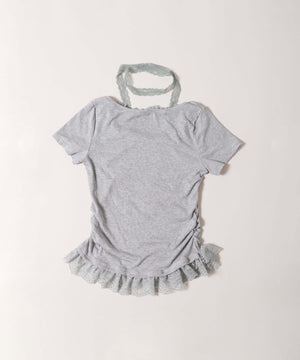 リボンセットレースデザイントップス