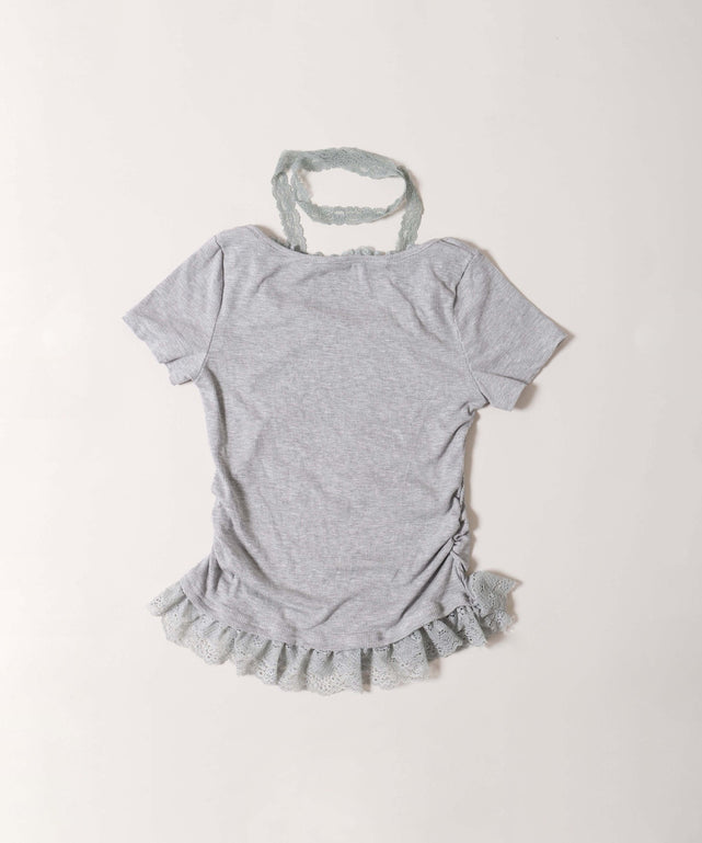 リボンセットレースデザイントップス