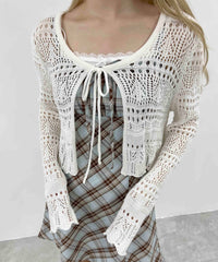 クロシェニットカーディガン