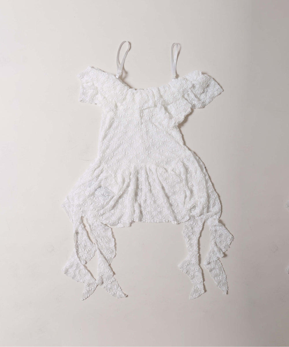 オフショルレースキャミワンピース