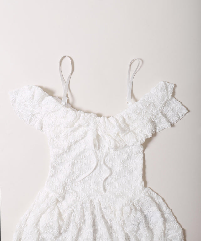 オフショルレースキャミワンピース