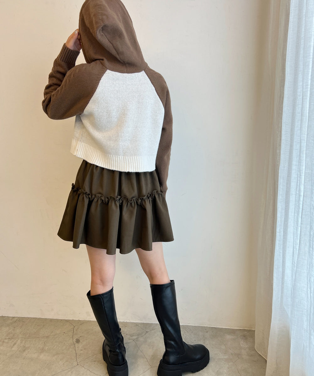 カレッジロゴショートニットパーカー