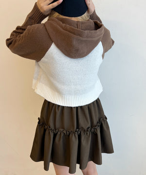 カレッジロゴショートニットパーカー