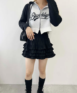 カレッジロゴショートニットパーカー