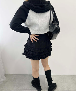 カレッジロゴショートニットパーカー