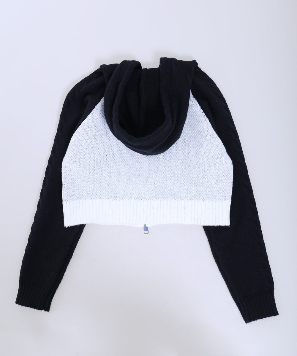 カレッジロゴショートニットパーカー