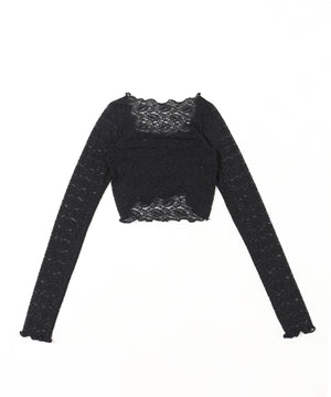 レースシャーリングトップス