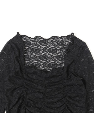 レースシャーリングトップス