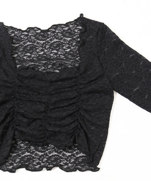 レースシャーリングトップス