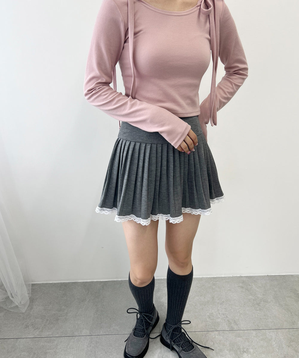 リボンオフショルロンT