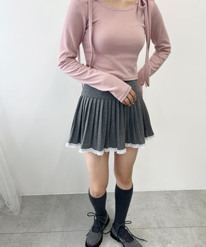 リボンオフショルロンT