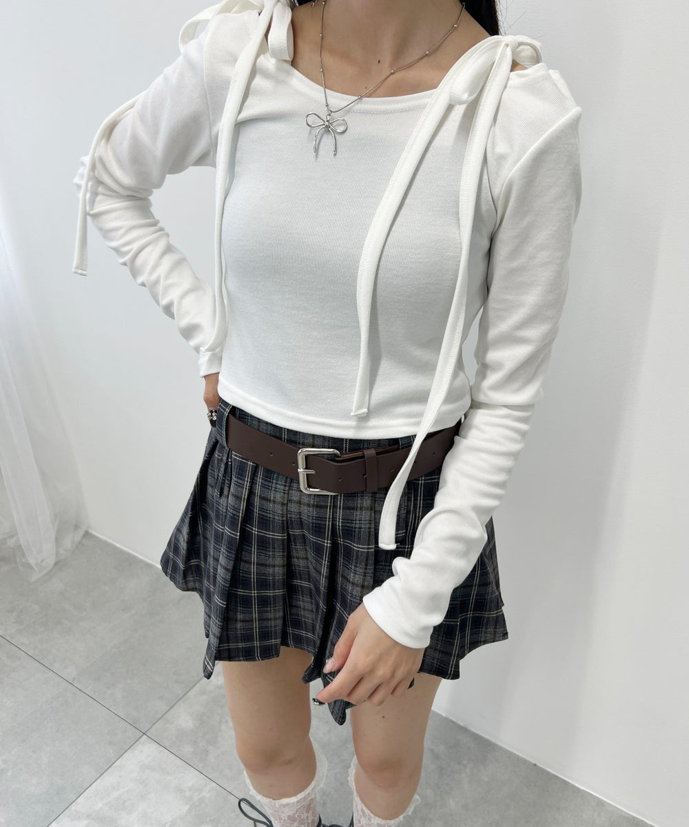 リボンオフショルロンT