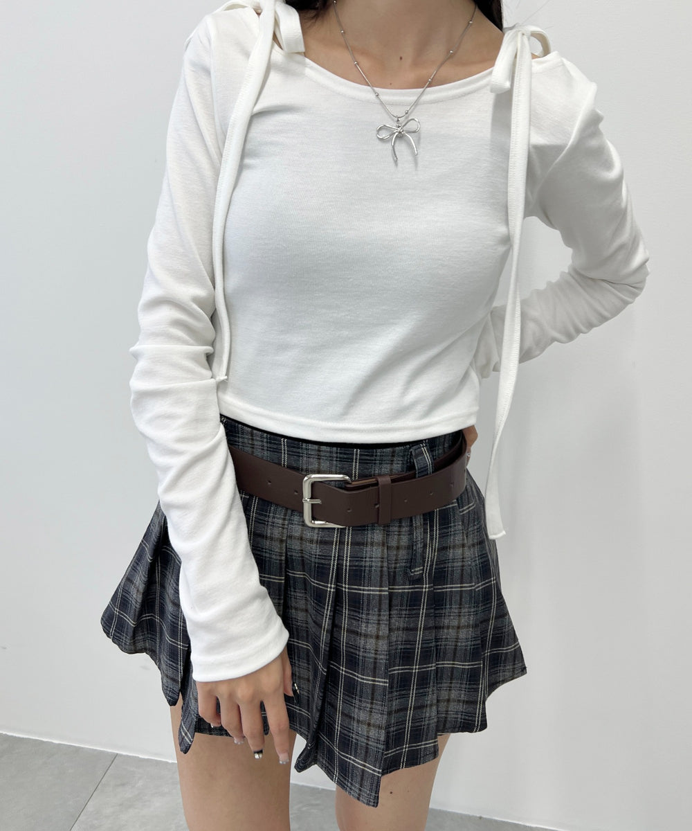 リボンオフショルロンT