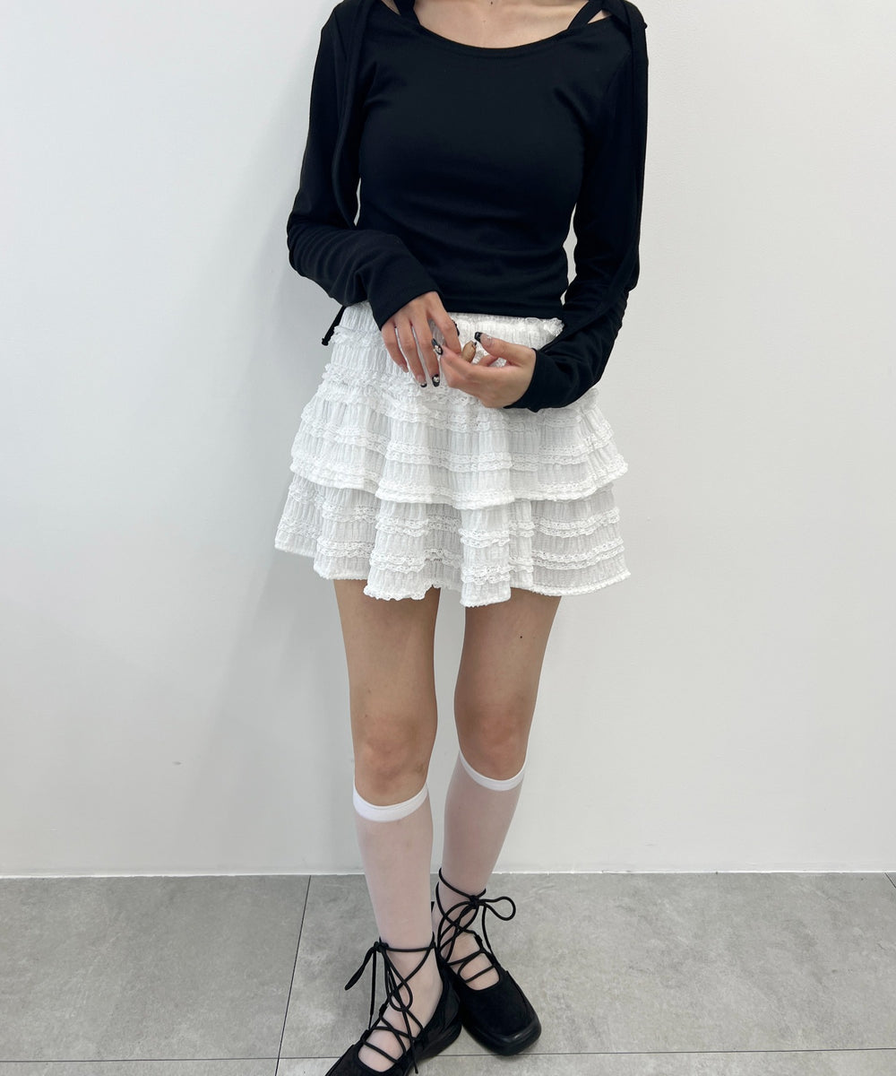 リボンオフショルロンT