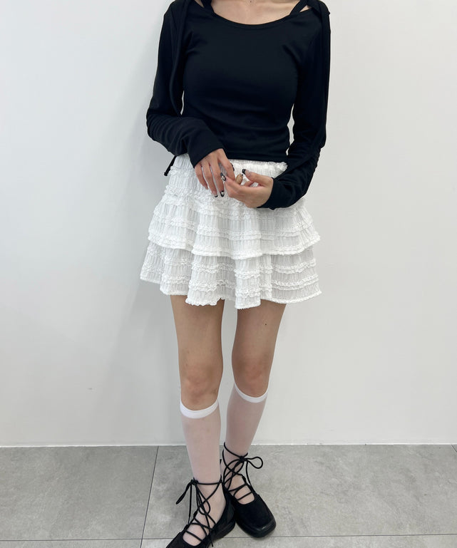 リボンオフショルロンT