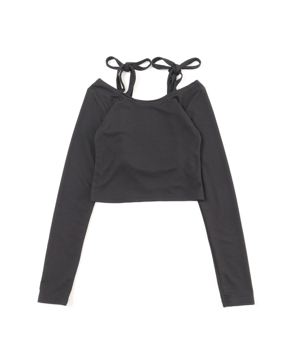 リボンオフショルロンT