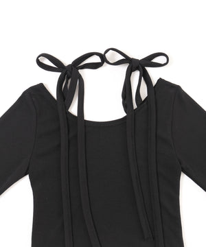 リボンオフショルロンT