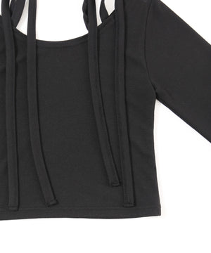 リボンオフショルロンT