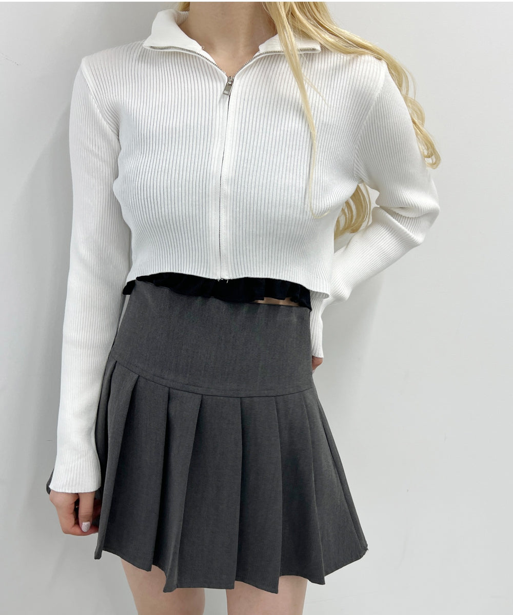 コンパクトジップカーディガン