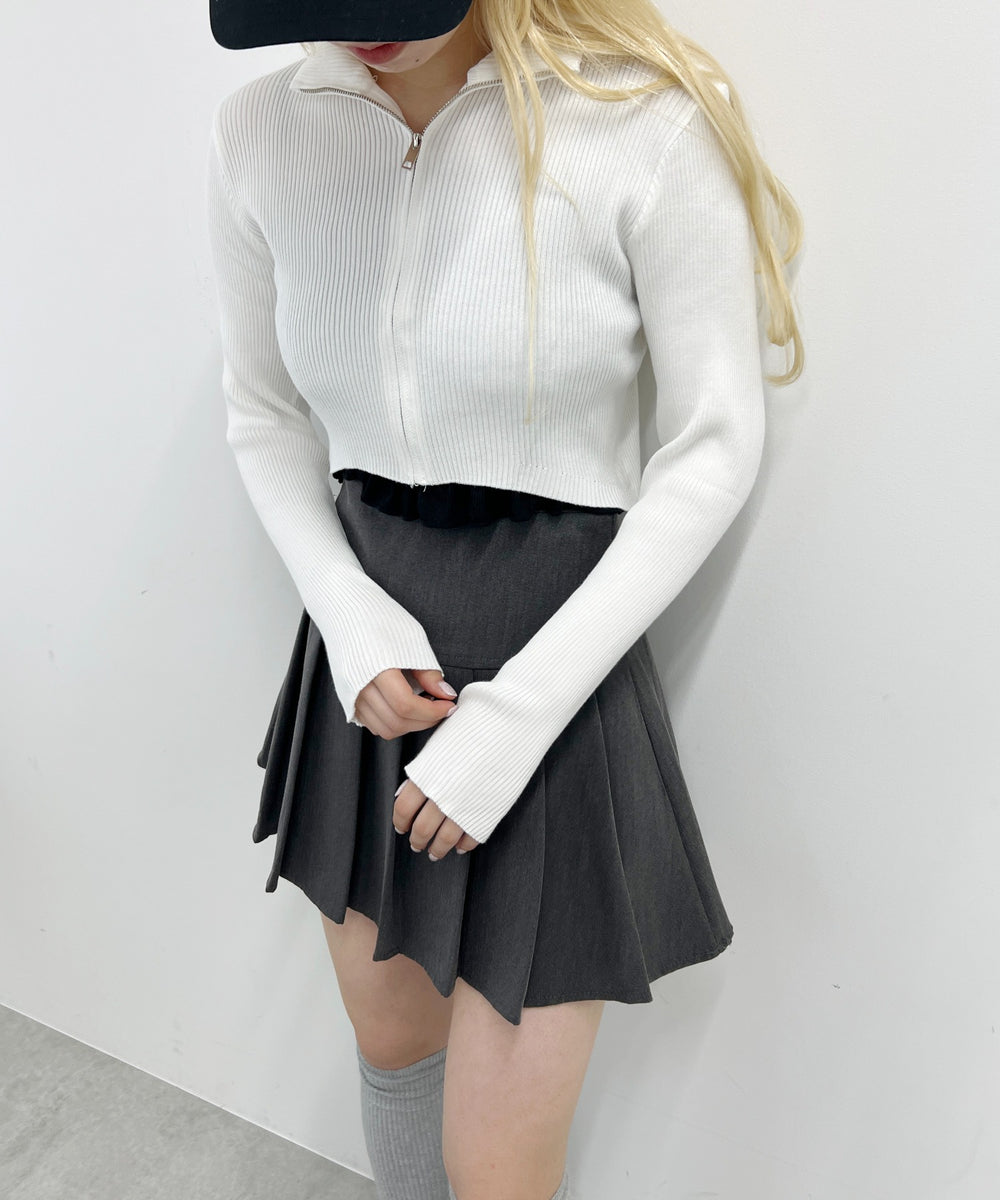 コンパクトジップカーディガン