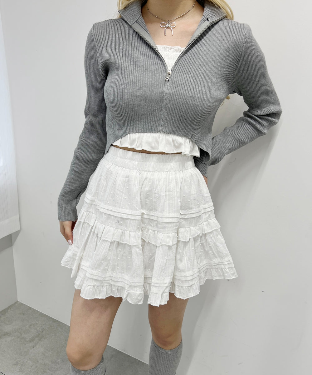 コンパクトジップカーディガン