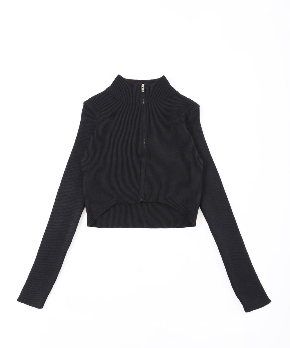 コンパクトジップカーディガン