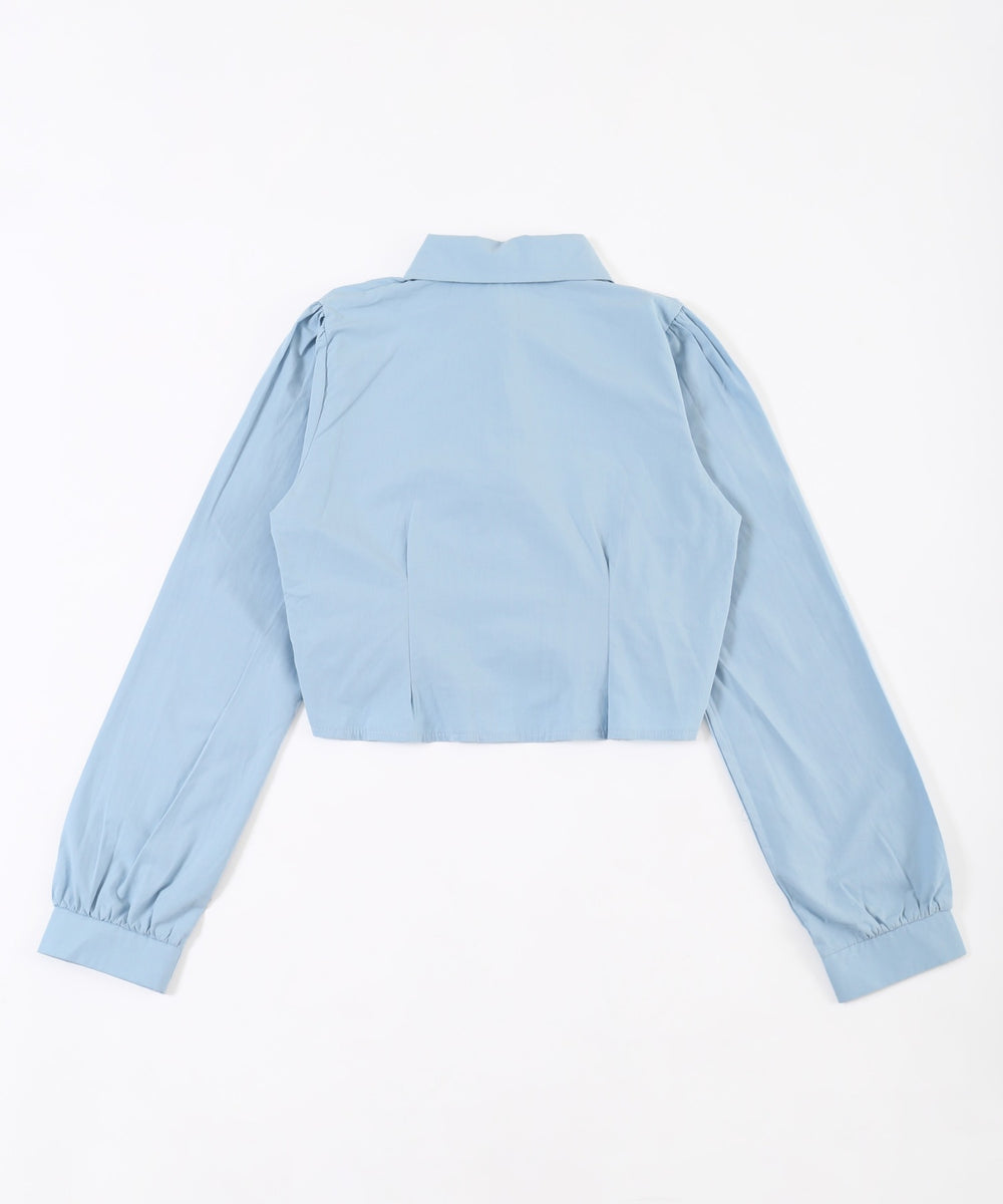 ダブルドロスト長袖ブラウス