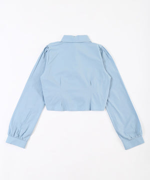 ダブルドロスト長袖ブラウス