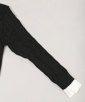 ケーブルニットドッキングシャツ