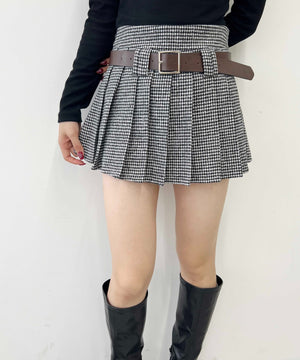 チドリ柄プリーツスカート