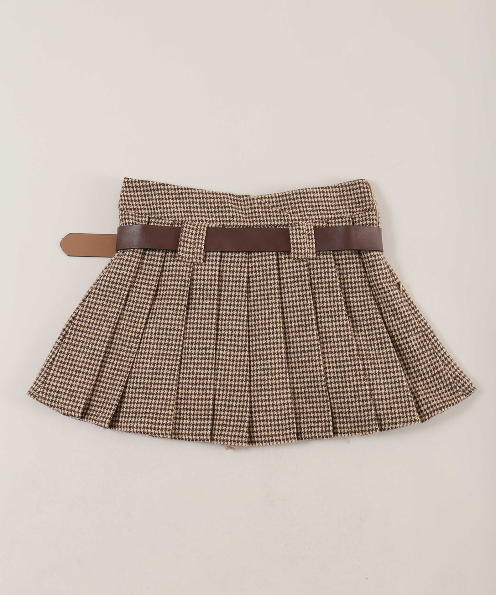 チドリ柄プリーツスカート