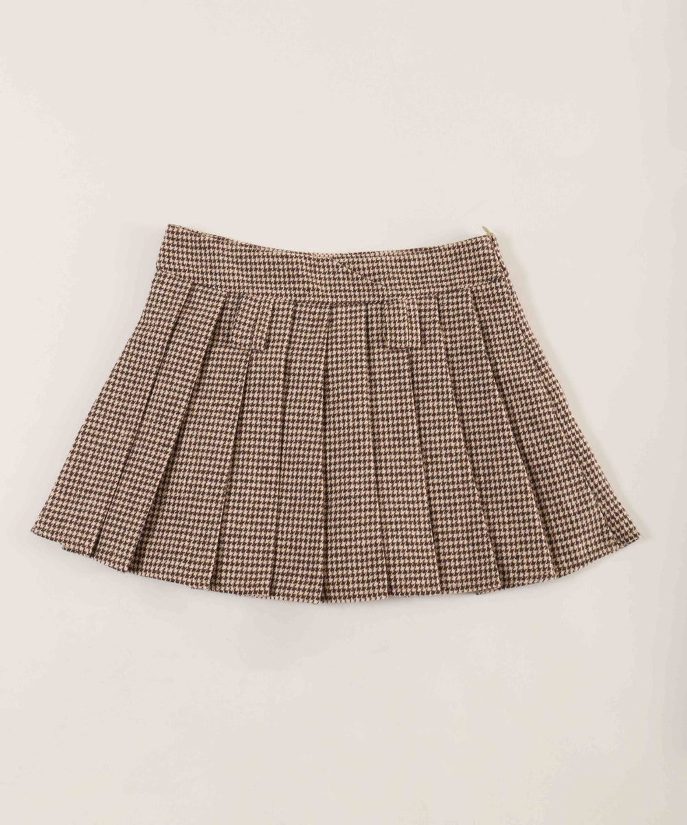 チドリ柄プリーツスカート