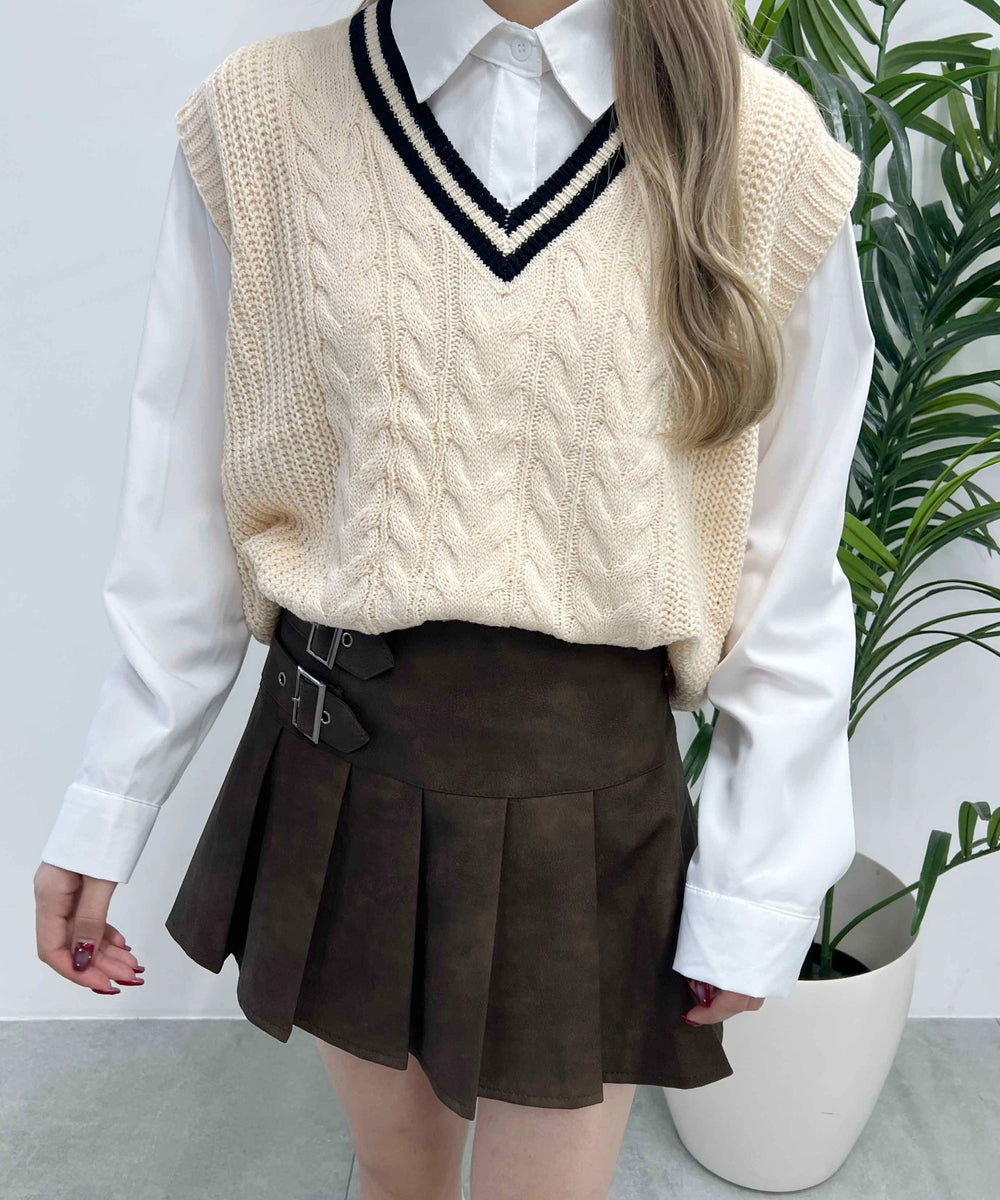 サイドベルトPUスカート