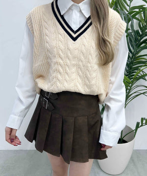 サイドベルトPUスカート